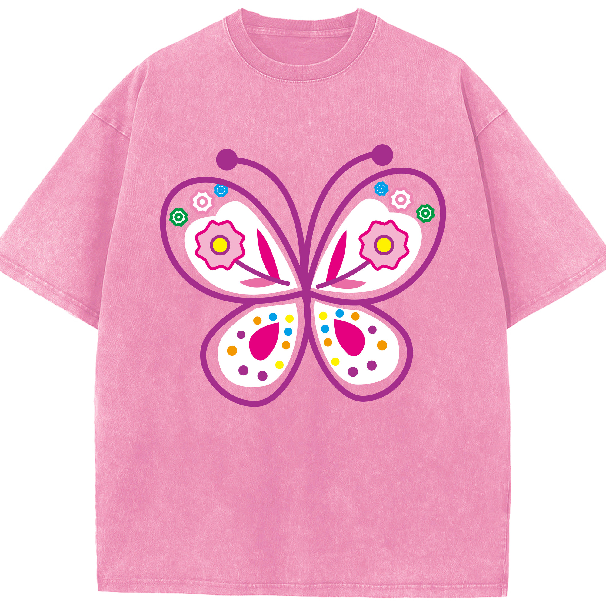（画像用） Hello Kitty ハローキティ 綿100% ヴィンテージ風 半袖Tシャツ（フロントプリント）